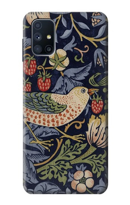 S3791 William Morris Strawberry Thief Fabric Hülle Schutzhülle Taschen für Samsung Galaxy M51
