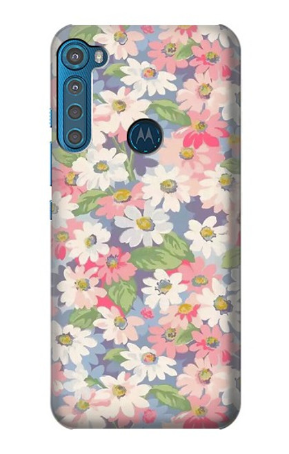 S3688 Floral Flower Art Pattern Hülle Schutzhülle Taschen für Motorola One Fusion+