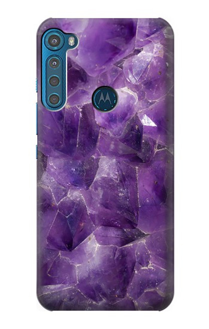 S3713 Purple Quartz Amethyst Graphic Printed Hülle Schutzhülle Taschen für Motorola One Fusion+