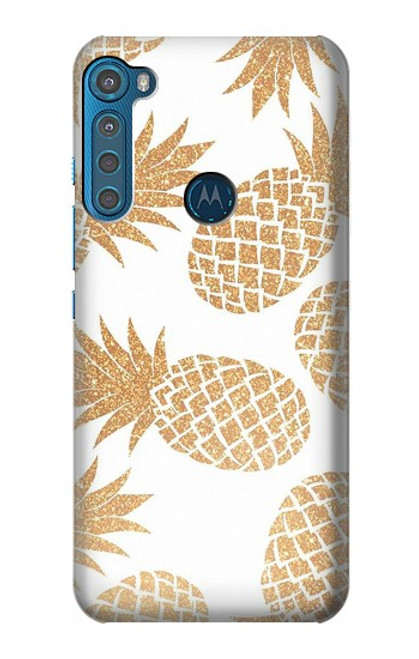 S3718 Seamless Pineapple Hülle Schutzhülle Taschen für Motorola One Fusion+