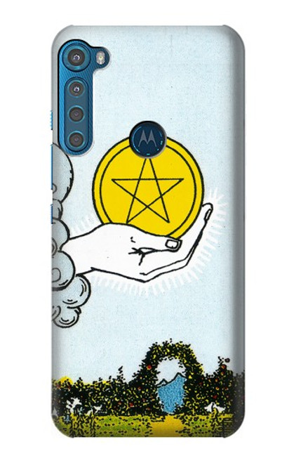 S3722 Tarot Card Ace of Pentacles Coins Hülle Schutzhülle Taschen für Motorola One Fusion+