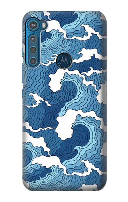 S3751 Wave Pattern Hülle Schutzhülle Taschen für Motorola One Fusion+
