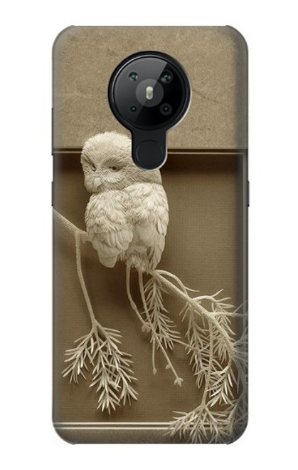 S1386 Paper Sculpture Owl Hülle Schutzhülle Taschen für Nokia 5.3