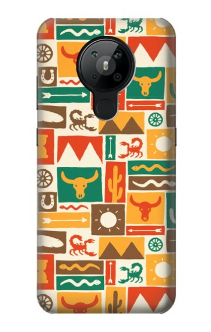 S1873 Western Pattern Hülle Schutzhülle Taschen für Nokia 5.3