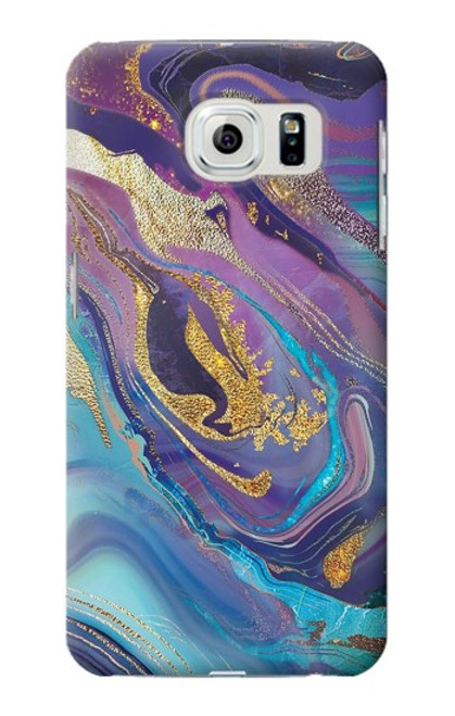 S3676 Colorful Abstract Marble Stone Hülle Schutzhülle Taschen für Samsung Galaxy S6