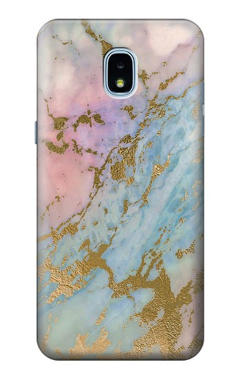 S3717 Rose Gold Blue Pastel Marble Graphic Printed Hülle Schutzhülle Taschen für Samsung Galaxy J3 (2018), J3 Star, J3 V 3rd Gen, J3 Orbit, J3 Achieve, Express Prime 3, Amp Prime 3