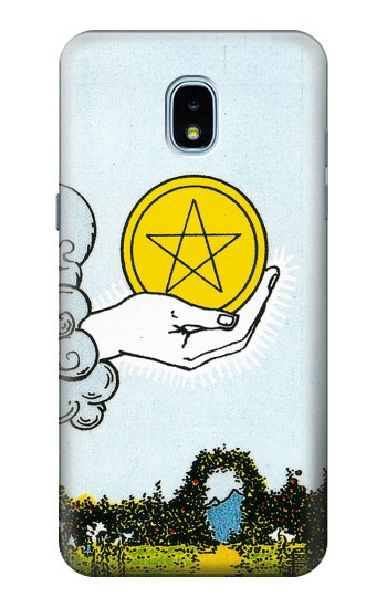 S3722 Tarot Card Ace of Pentacles Coins Hülle Schutzhülle Taschen für Samsung Galaxy J3 (2018), J3 Star, J3 V 3rd Gen, J3 Orbit, J3 Achieve, Express Prime 3, Amp Prime 3