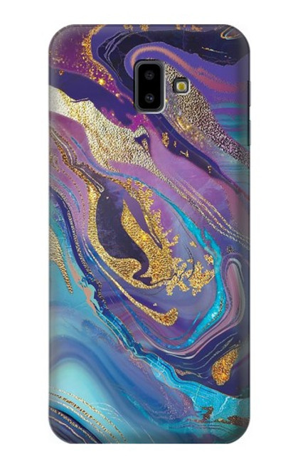 S3676 Colorful Abstract Marble Stone Hülle Schutzhülle Taschen für Samsung Galaxy J6+ (2018), J6 Plus (2018)