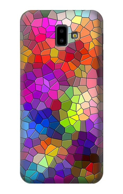 S3677 Colorful Brick Mosaics Hülle Schutzhülle Taschen für Samsung Galaxy J6+ (2018), J6 Plus (2018)