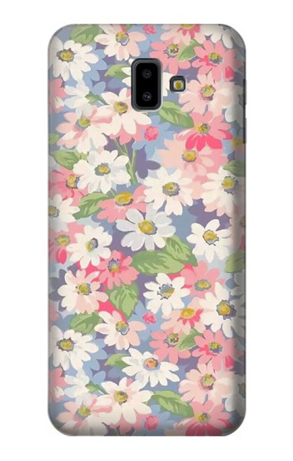 S3688 Floral Flower Art Pattern Hülle Schutzhülle Taschen für Samsung Galaxy J6+ (2018), J6 Plus (2018)