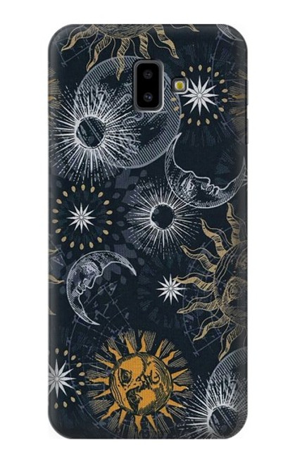 S3702 Moon and Sun Hülle Schutzhülle Taschen für Samsung Galaxy J6+ (2018), J6 Plus (2018)
