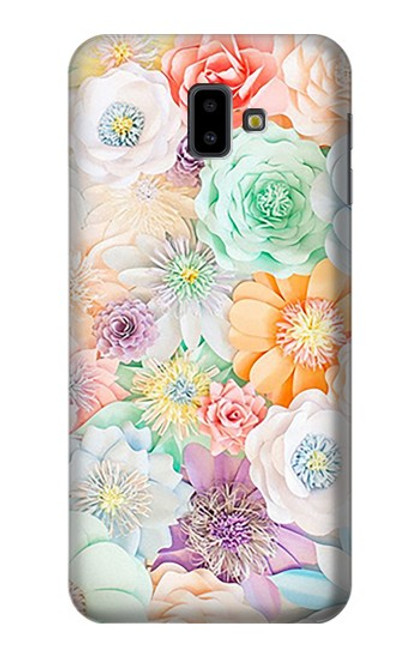 S3705 Pastel Floral Flower Hülle Schutzhülle Taschen für Samsung Galaxy J6+ (2018), J6 Plus (2018)