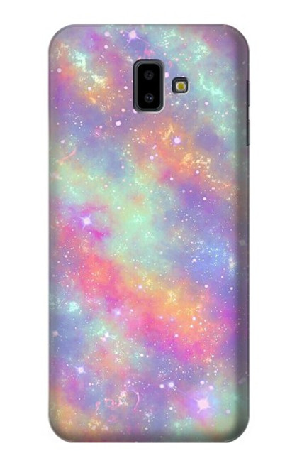 S3706 Pastel Rainbow Galaxy Pink Sky Hülle Schutzhülle Taschen für Samsung Galaxy J6+ (2018), J6 Plus (2018)