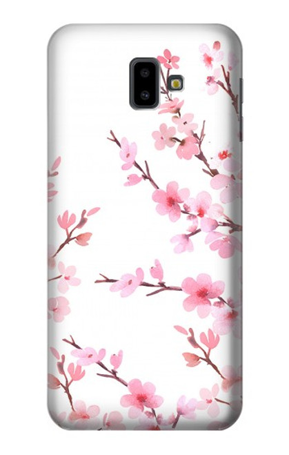 S3707 Pink Cherry Blossom Spring Flower Hülle Schutzhülle Taschen für Samsung Galaxy J6+ (2018), J6 Plus (2018)