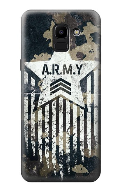 S3666 Army Camo Camouflage Hülle Schutzhülle Taschen für Samsung Galaxy J6 (2018)