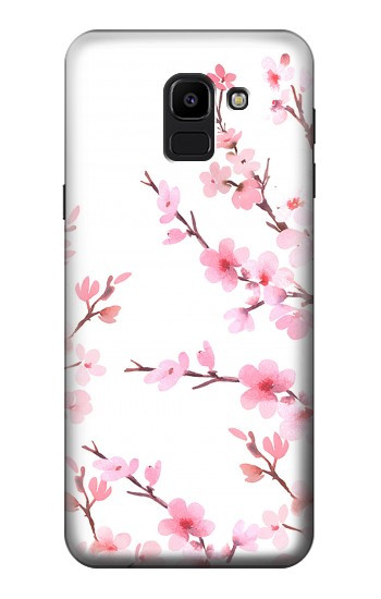 S3707 Pink Cherry Blossom Spring Flower Hülle Schutzhülle Taschen für Samsung Galaxy J6 (2018)
