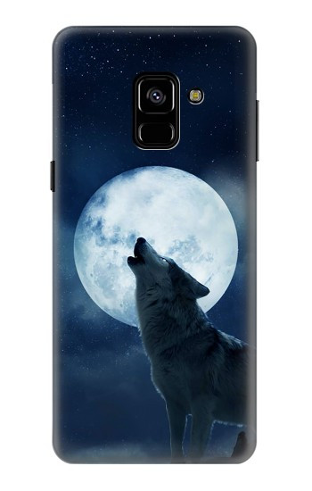 S3693 Grim White Wolf Full Moon Hülle Schutzhülle Taschen für Samsung Galaxy A8 (2018)