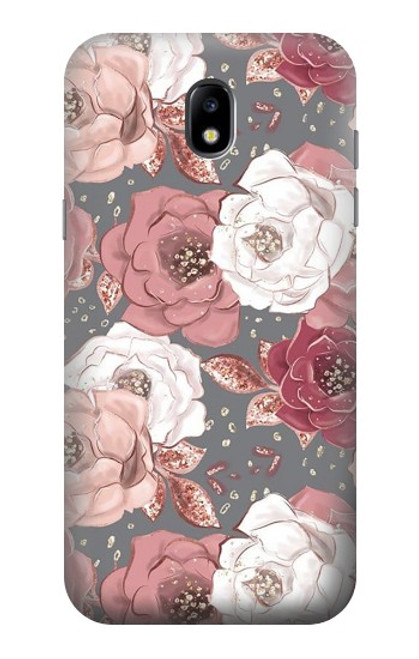 S3716 Rose Floral Pattern Hülle Schutzhülle Taschen für Samsung Galaxy J5 (2017) EU Version