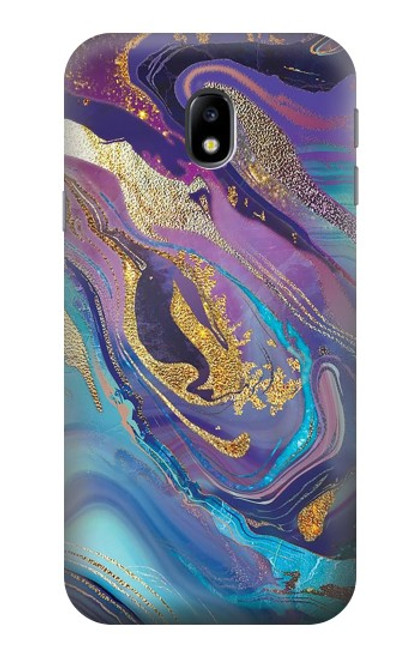 S3676 Colorful Abstract Marble Stone Hülle Schutzhülle Taschen für Samsung Galaxy J3 (2017) EU Version