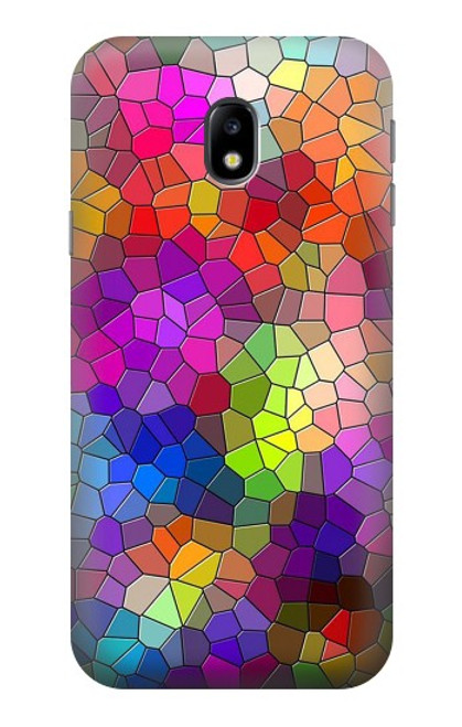 S3677 Colorful Brick Mosaics Hülle Schutzhülle Taschen für Samsung Galaxy J3 (2017) EU Version