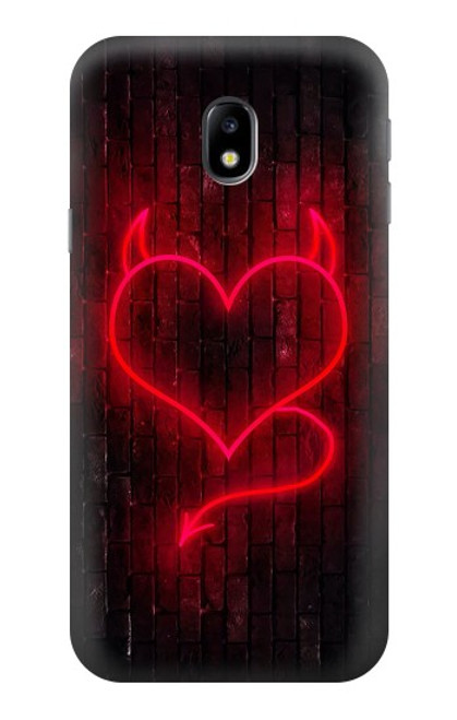 S3682 Devil Heart Hülle Schutzhülle Taschen für Samsung Galaxy J3 (2017) EU Version