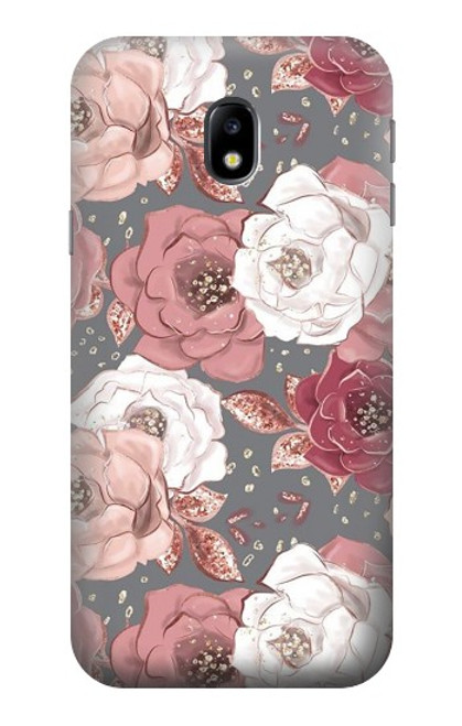 S3716 Rose Floral Pattern Hülle Schutzhülle Taschen für Samsung Galaxy J3 (2017) EU Version