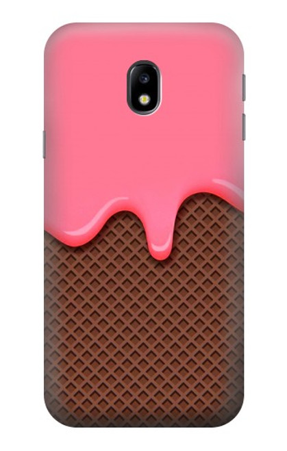 S3754 Strawberry Ice Cream Cone Hülle Schutzhülle Taschen für Samsung Galaxy J3 (2017) EU Version