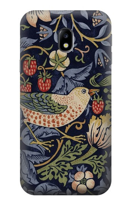 S3791 William Morris Strawberry Thief Fabric Hülle Schutzhülle Taschen für Samsung Galaxy J3 (2017) EU Version