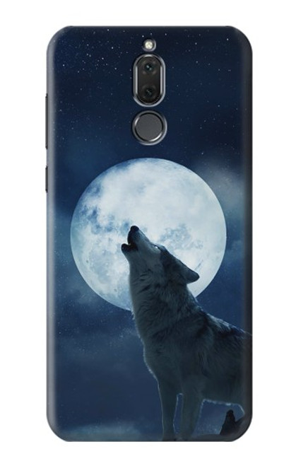 S3693 Grim White Wolf Full Moon Hülle Schutzhülle Taschen für Huawei Mate 10 Lite