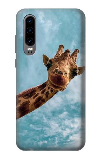 S3680 Cute Smile Giraffe Hülle Schutzhülle Taschen für Huawei P30