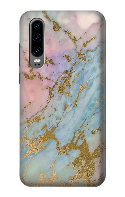 S3717 Rose Gold Blue Pastel Marble Graphic Printed Hülle Schutzhülle Taschen für Huawei P30