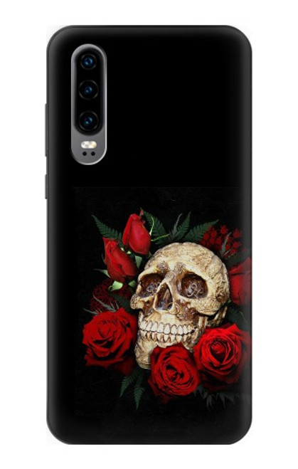 S3753 Dark Gothic Goth Skull Roses Hülle Schutzhülle Taschen für Huawei P30