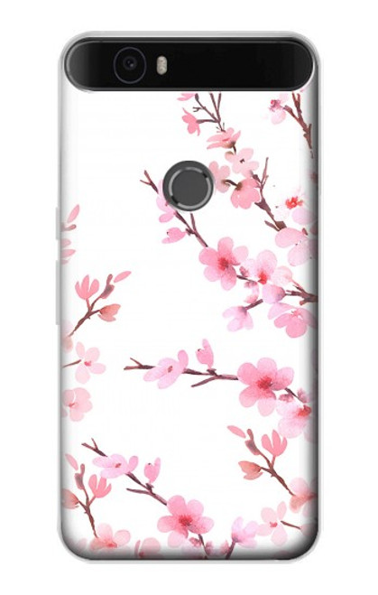 S3707 Pink Cherry Blossom Spring Flower Hülle Schutzhülle Taschen für Huawei Nexus 6P