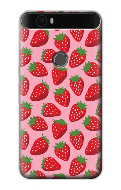 S3719 Strawberry Pattern Hülle Schutzhülle Taschen für Huawei Nexus 6P