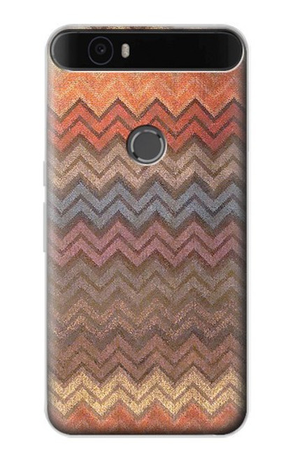 S3752 Zigzag Fabric Pattern Graphic Printed Hülle Schutzhülle Taschen für Huawei Nexus 6P