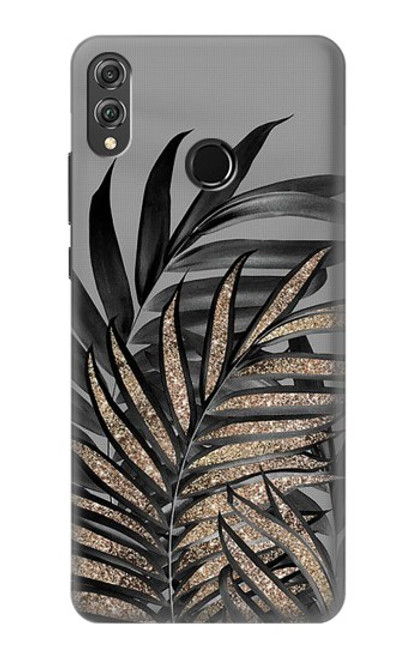 S3692 Gray Black Palm Leaves Hülle Schutzhülle Taschen für Huawei Honor 8X