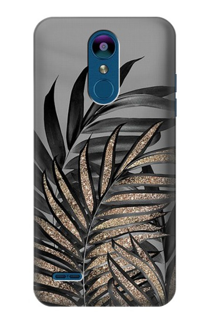 S3692 Gray Black Palm Leaves Hülle Schutzhülle Taschen für LG K8 (2018)