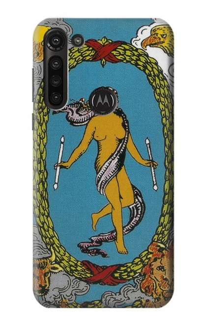 S3746 Tarot Card The World Hülle Schutzhülle Taschen für Motorola Moto G8 Power