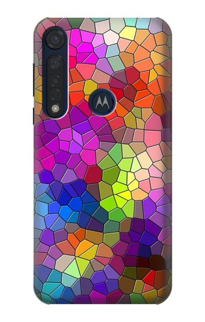 S3677 Colorful Brick Mosaics Hülle Schutzhülle Taschen für Motorola Moto G8 Plus
