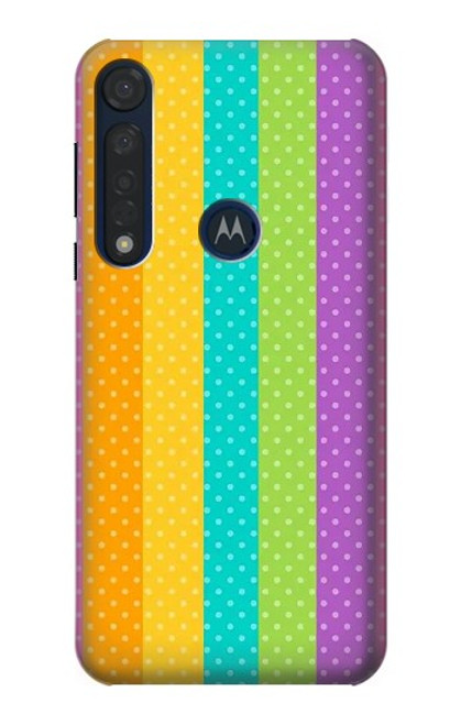 S3678 Colorful Rainbow Vertical Hülle Schutzhülle Taschen für Motorola Moto G8 Plus