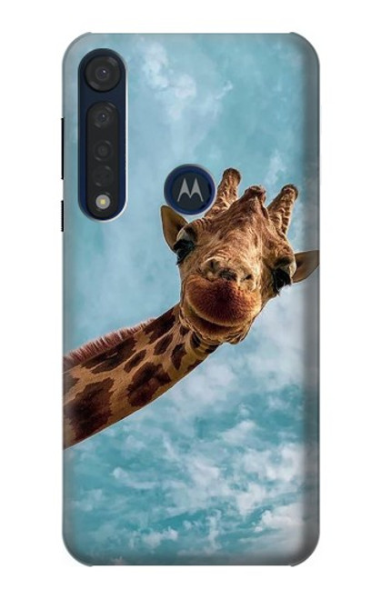 S3680 Cute Smile Giraffe Hülle Schutzhülle Taschen für Motorola Moto G8 Plus