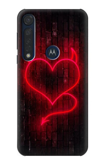 S3682 Devil Heart Hülle Schutzhülle Taschen für Motorola Moto G8 Plus