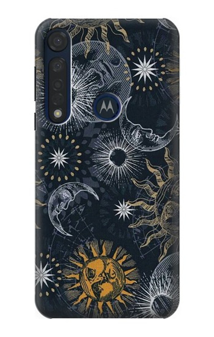 S3702 Moon and Sun Hülle Schutzhülle Taschen für Motorola Moto G8 Plus