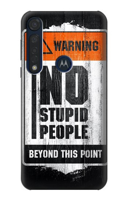 S3704 No Stupid People Hülle Schutzhülle Taschen für Motorola Moto G8 Plus