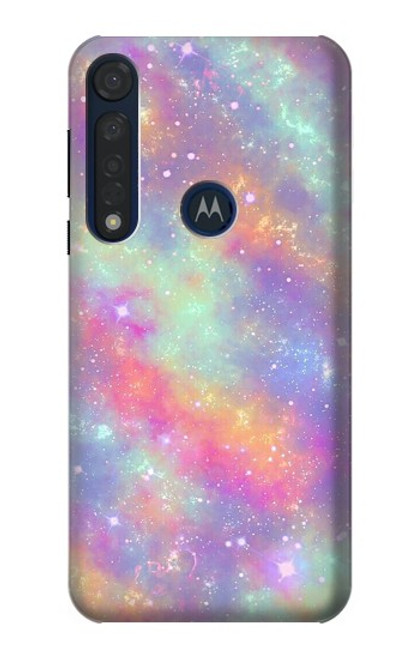 S3706 Pastel Rainbow Galaxy Pink Sky Hülle Schutzhülle Taschen für Motorola Moto G8 Plus