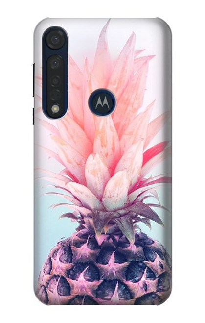 S3711 Pink Pineapple Hülle Schutzhülle Taschen für Motorola Moto G8 Plus