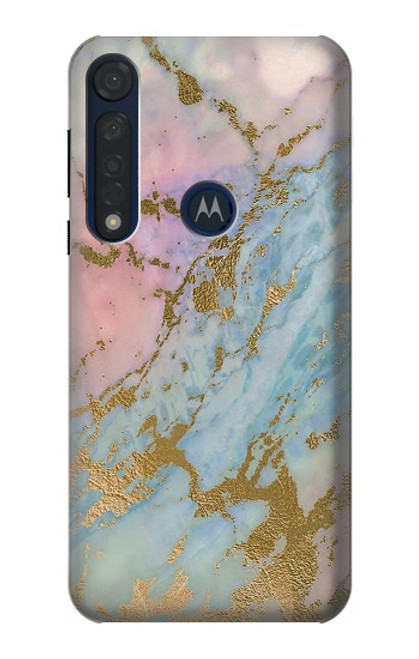 S3717 Rose Gold Blue Pastel Marble Graphic Printed Hülle Schutzhülle Taschen für Motorola Moto G8 Plus