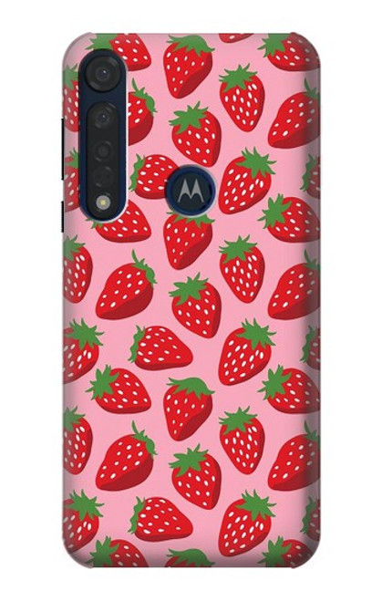S3719 Strawberry Pattern Hülle Schutzhülle Taschen für Motorola Moto G8 Plus