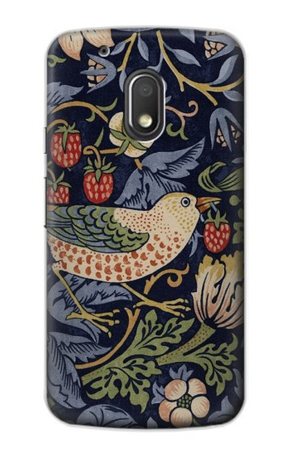 S3791 William Morris Strawberry Thief Fabric Hülle Schutzhülle Taschen für Motorola Moto G4 Play