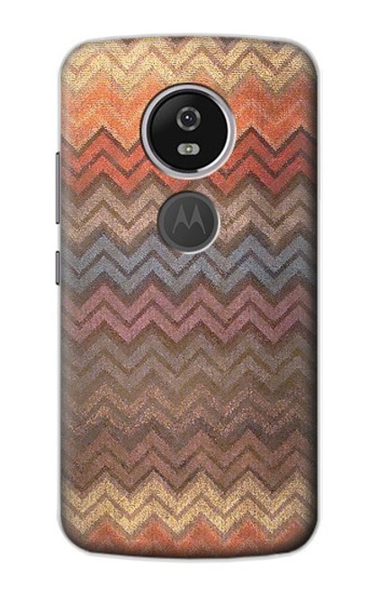 S3752 Zigzag Fabric Pattern Graphic Printed Hülle Schutzhülle Taschen für Motorola Moto E5 Plus